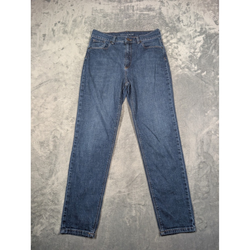 Mott & Bow Jeans Womens 29x28 Blue Medium Wash Mid Rise Mom Denim Stretch